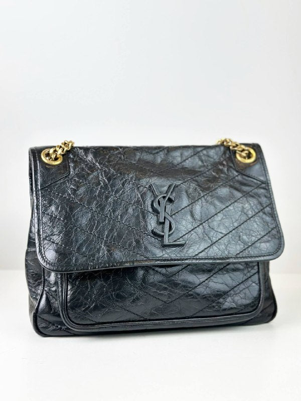 YSL NIKI BLACK MEDIUM CHAIN SHOULDER BAG