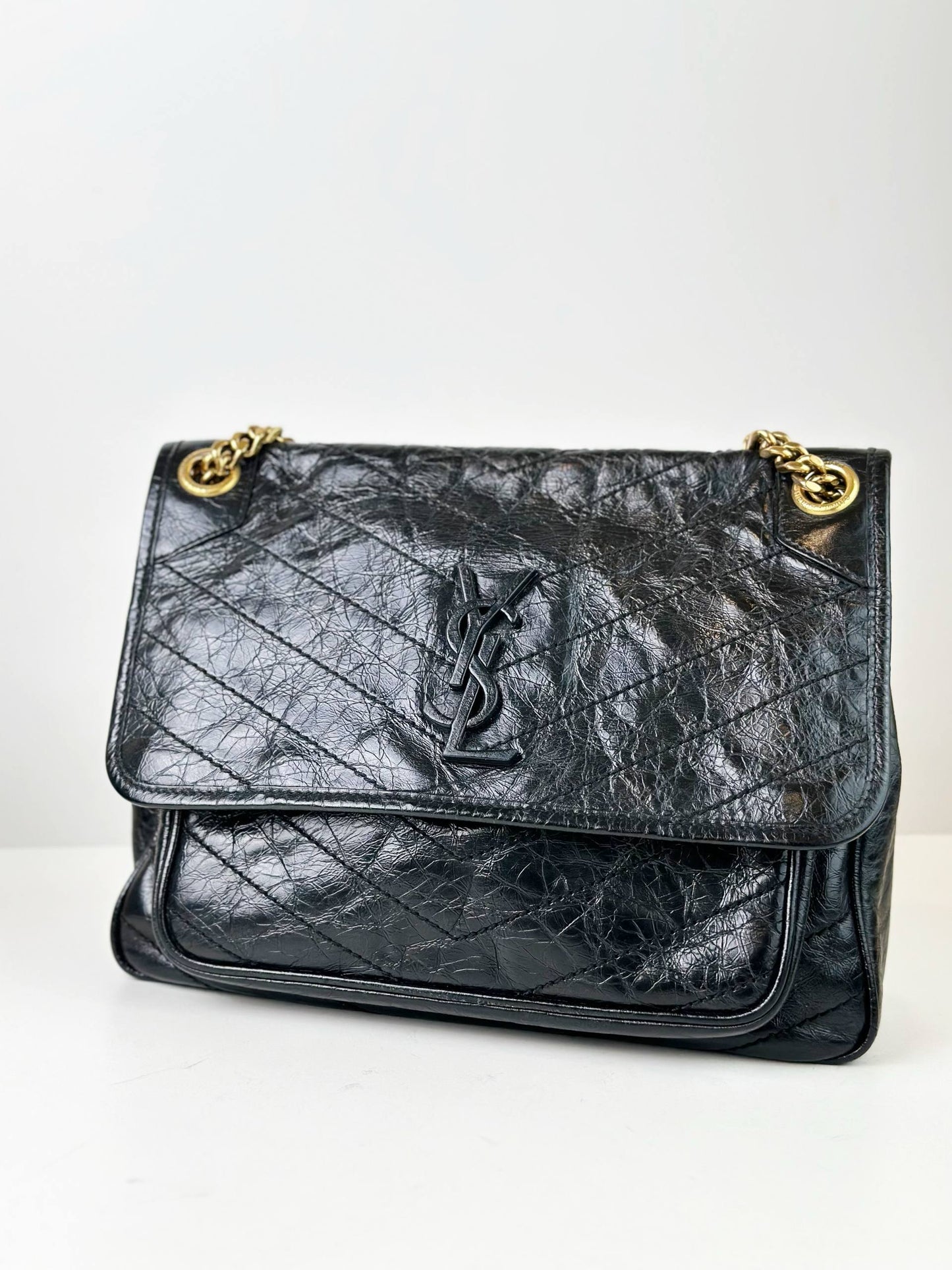 YSL NIKI BLACK MEDIUM CHAIN SHOULDER BAG