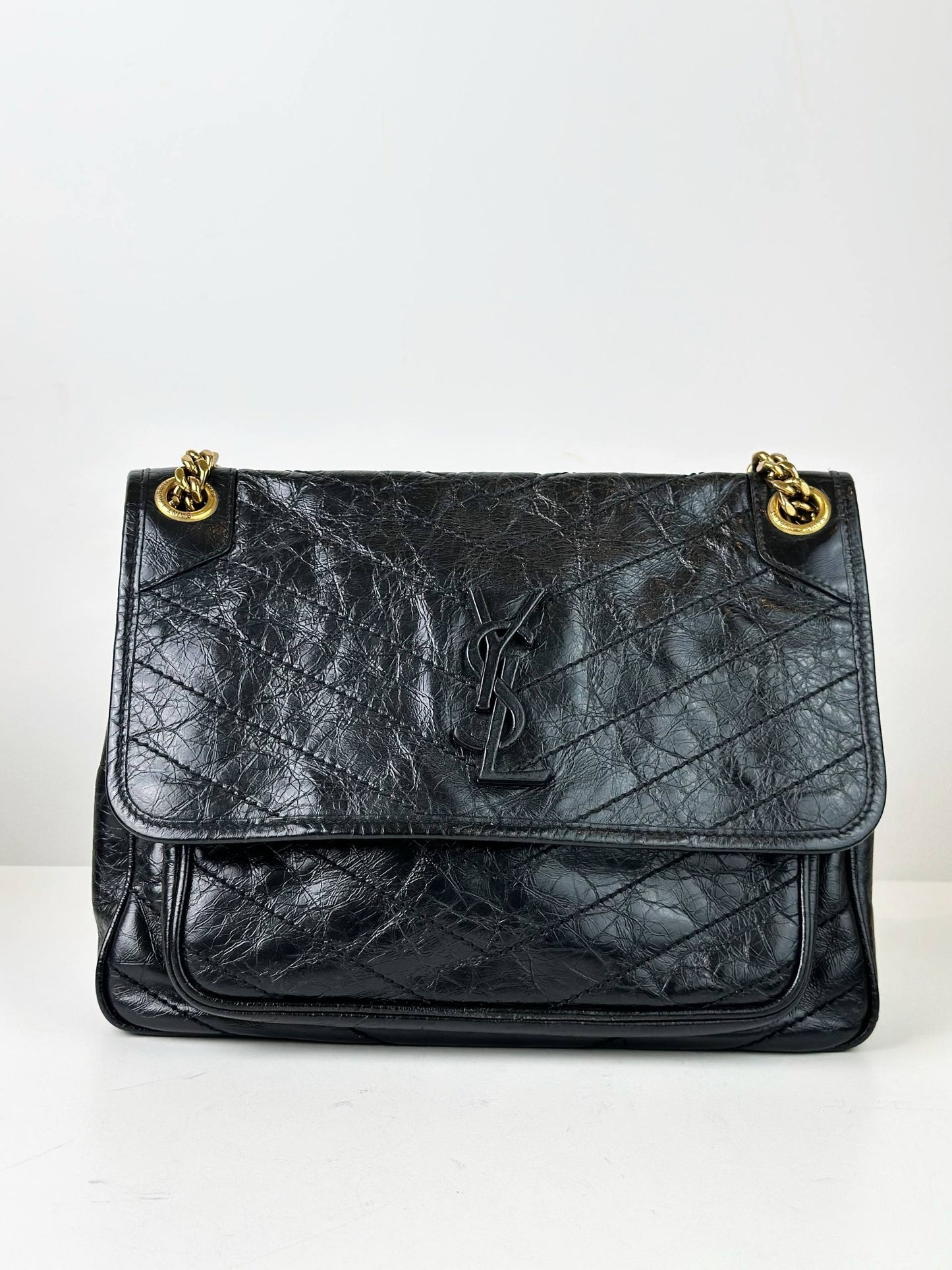 YSL NIKI BLACK MEDIUM CHAIN SHOULDER BAG