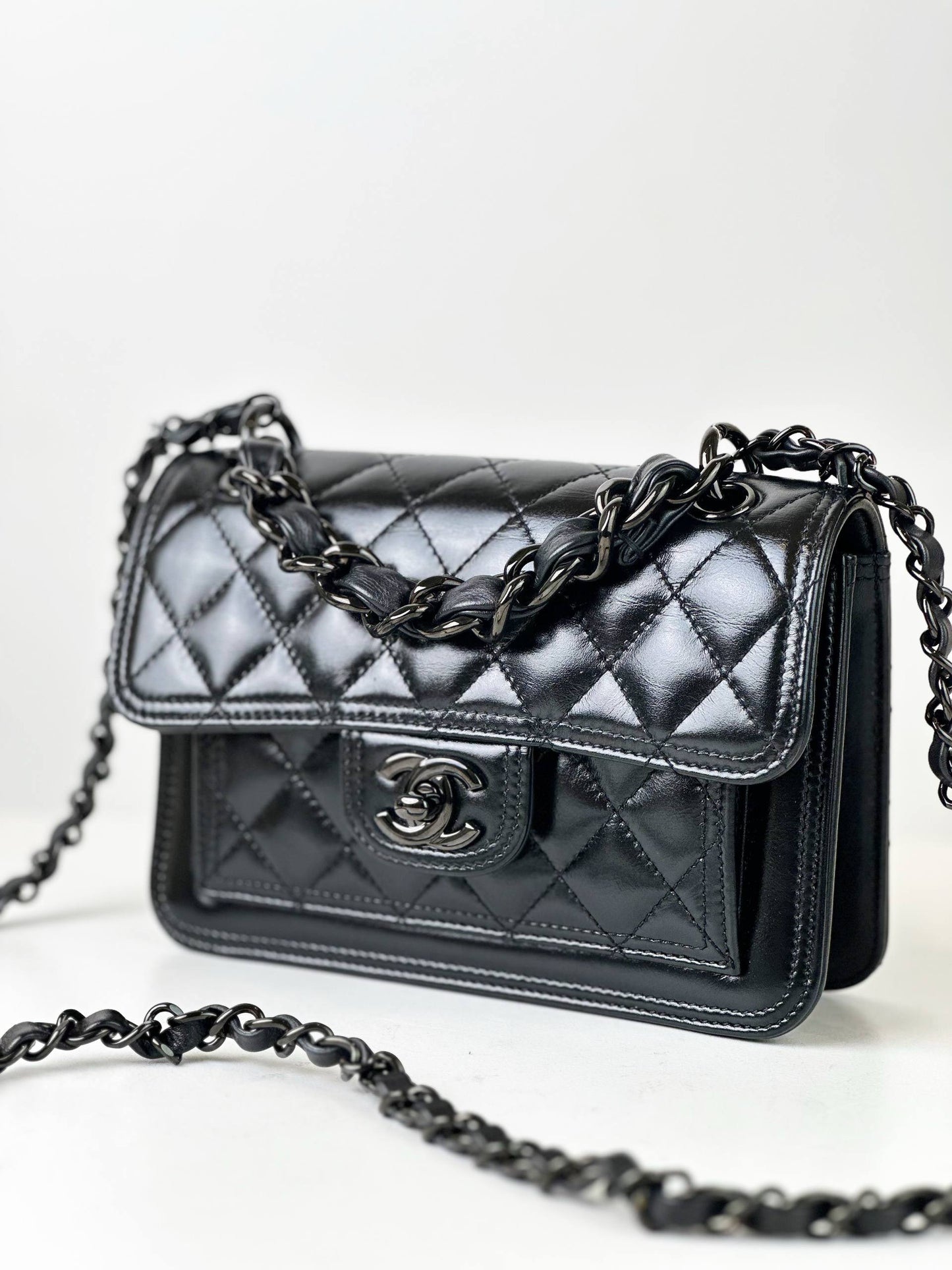 CHANEL CC FRONT POCKET MINI FLAP SO BLACK CROSBODY BAG