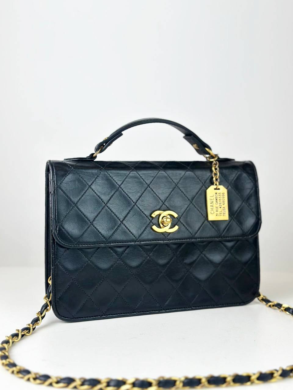 CHANEL CC TURNLOCK BLACK MINI BRIEFCASE CROSSBODY BAG