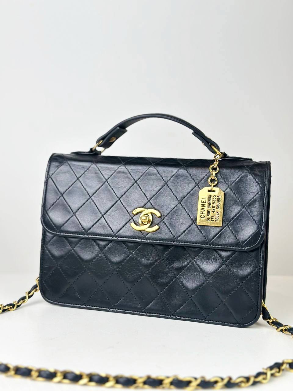 CHANEL CC TURNLOCK BLACK MINI BRIEFCASE CROSSBODY BAG