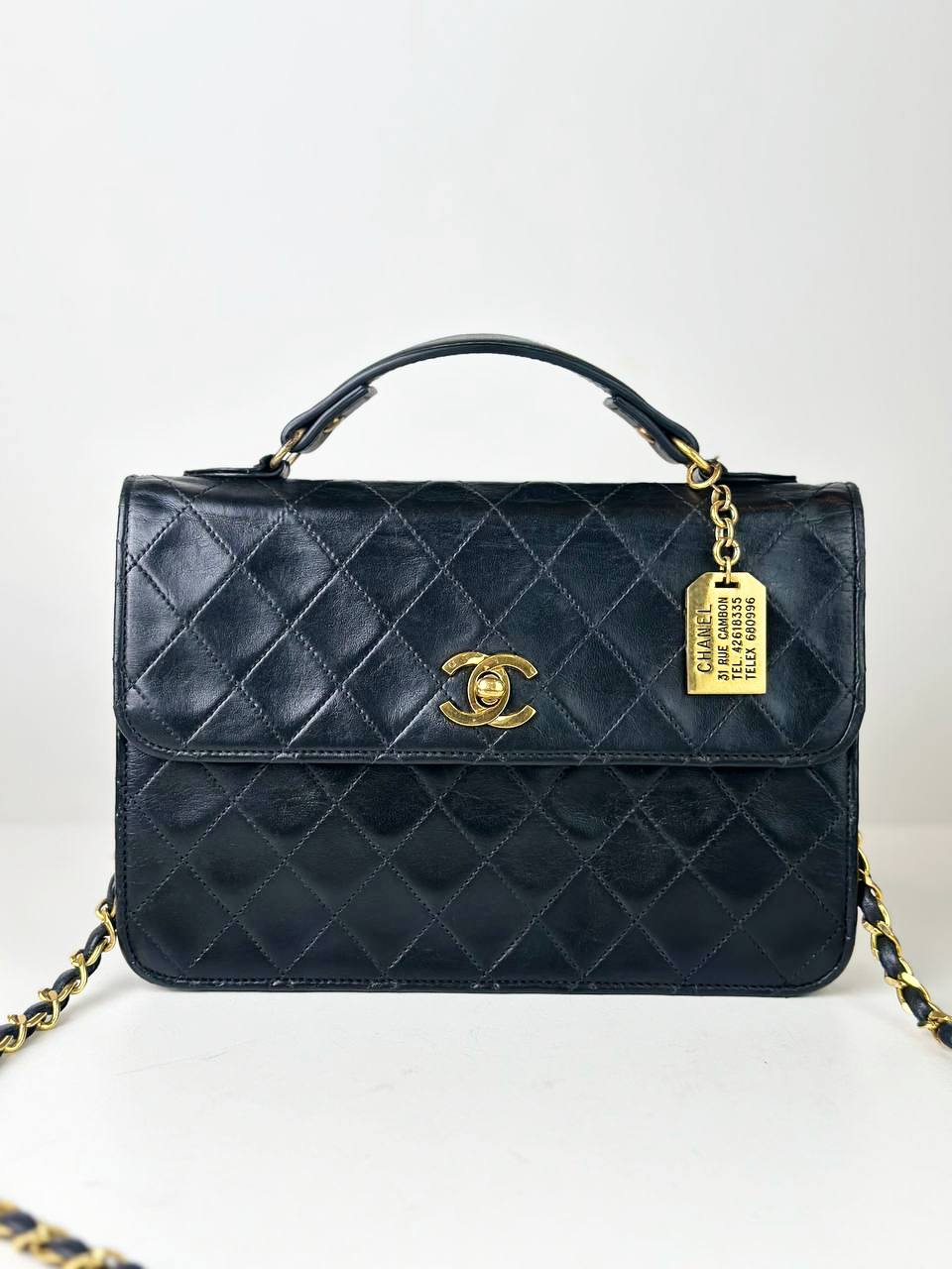CHANEL CC TURNLOCK BLACK MINI BRIEFCASE CROSSBODY BAG