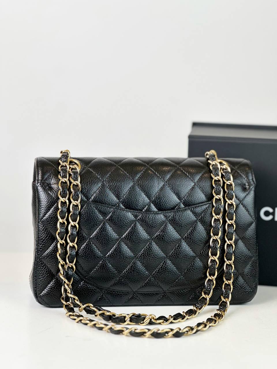 CHANEL CLASSIC FLAP CAVIAR BLACK SMALL SHOULDER BAG GHW