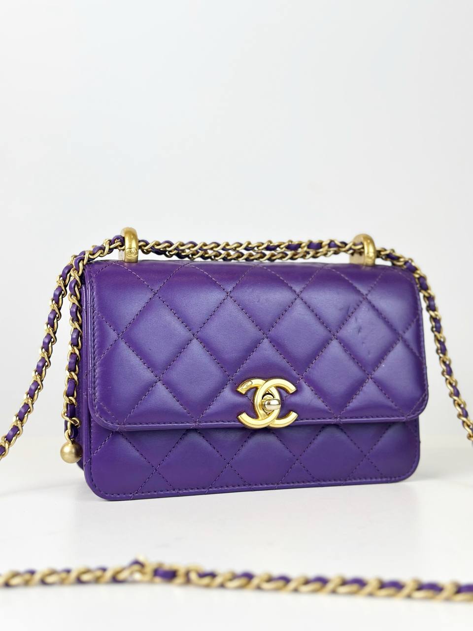 CHANEL 24C MINI FLAP PURPLE CROSSBODY BAG