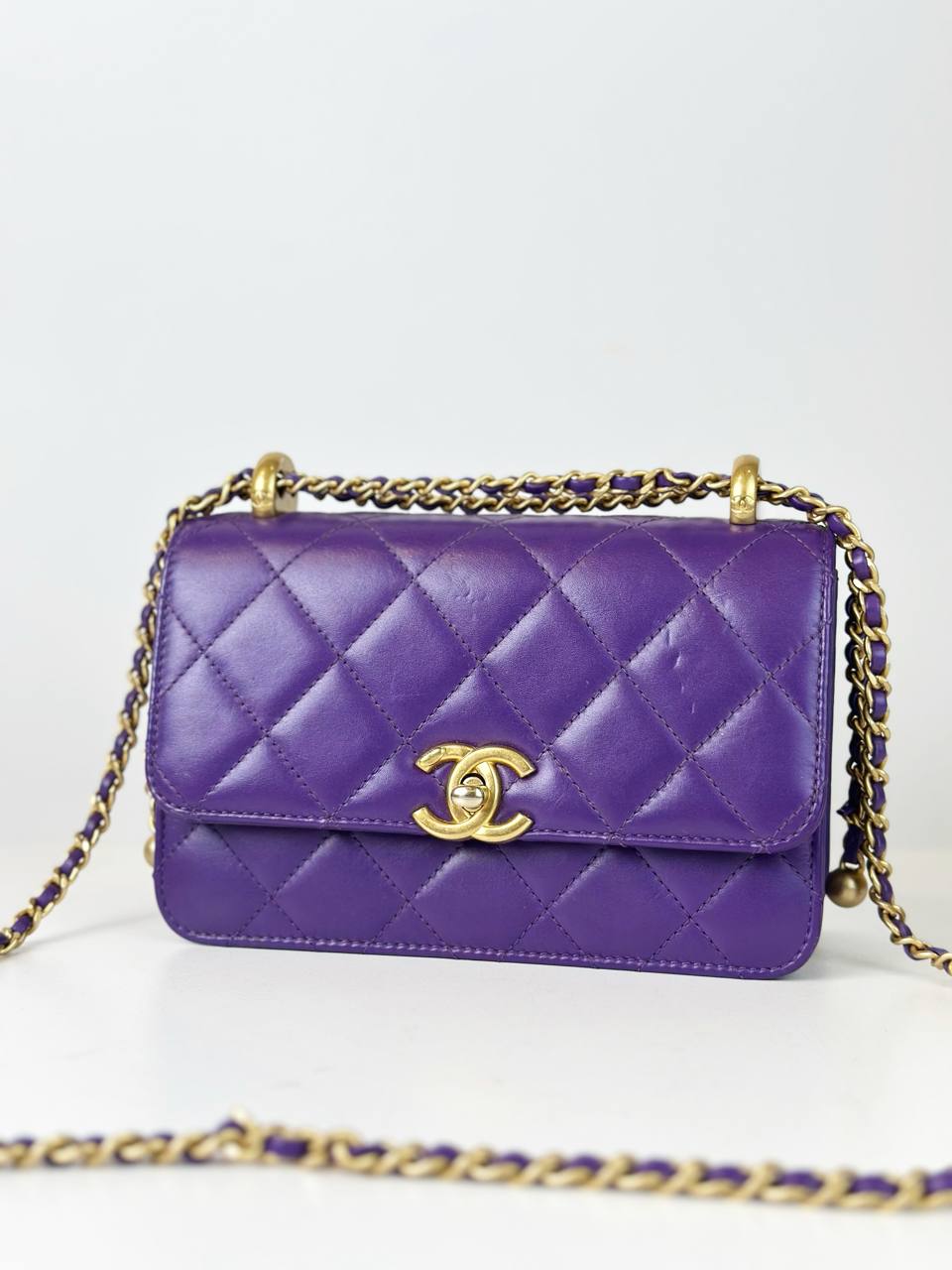 CHANEL 24C MINI FLAP PURPLE CROSSBODY BAG