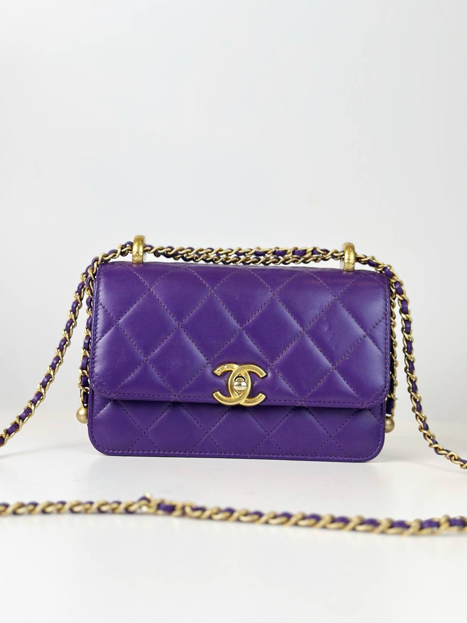 CHANEL 24C MINI FLAP PURPLE CROSSBODY BAG