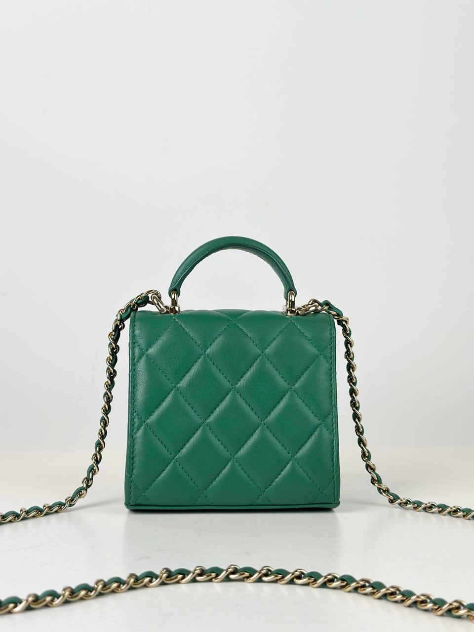 CHANEL CC FLAP COIN PURSE GREEN CROSSBODY BAG