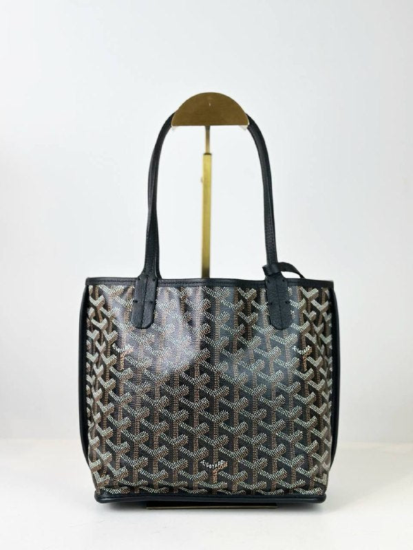 GOYARD ANJOU GOYARDINE MINI BLACK TOTE BAG