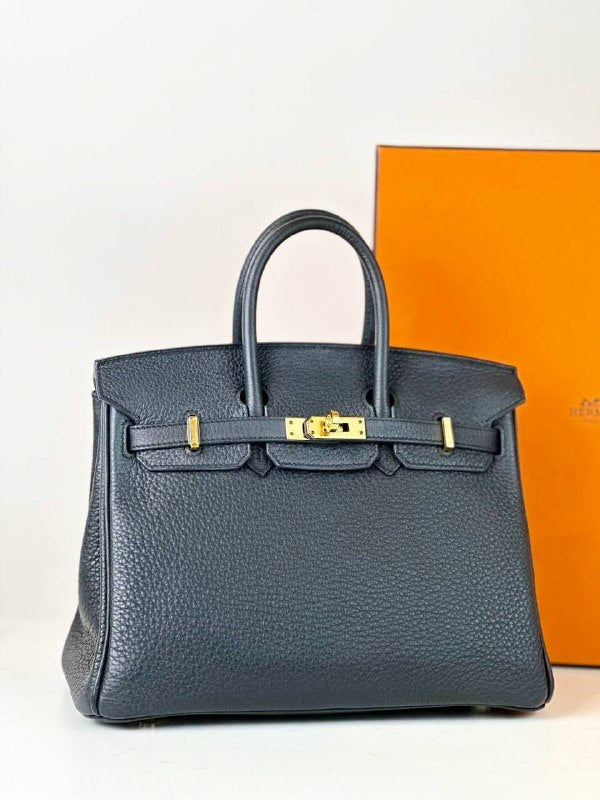 HERMES BIRKIN 25 NOIR HANDBAG GHW