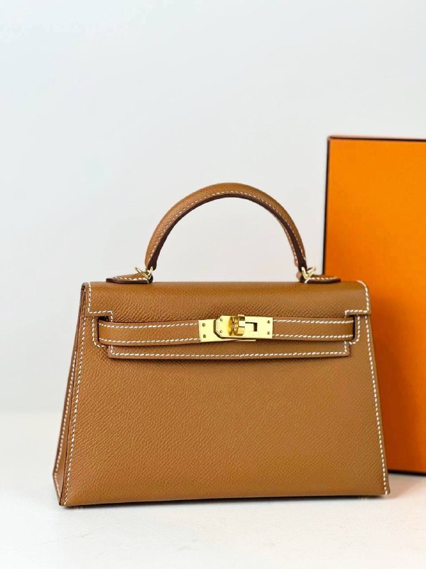HERMES MINI KELLY GOLD HANDBAG GHW