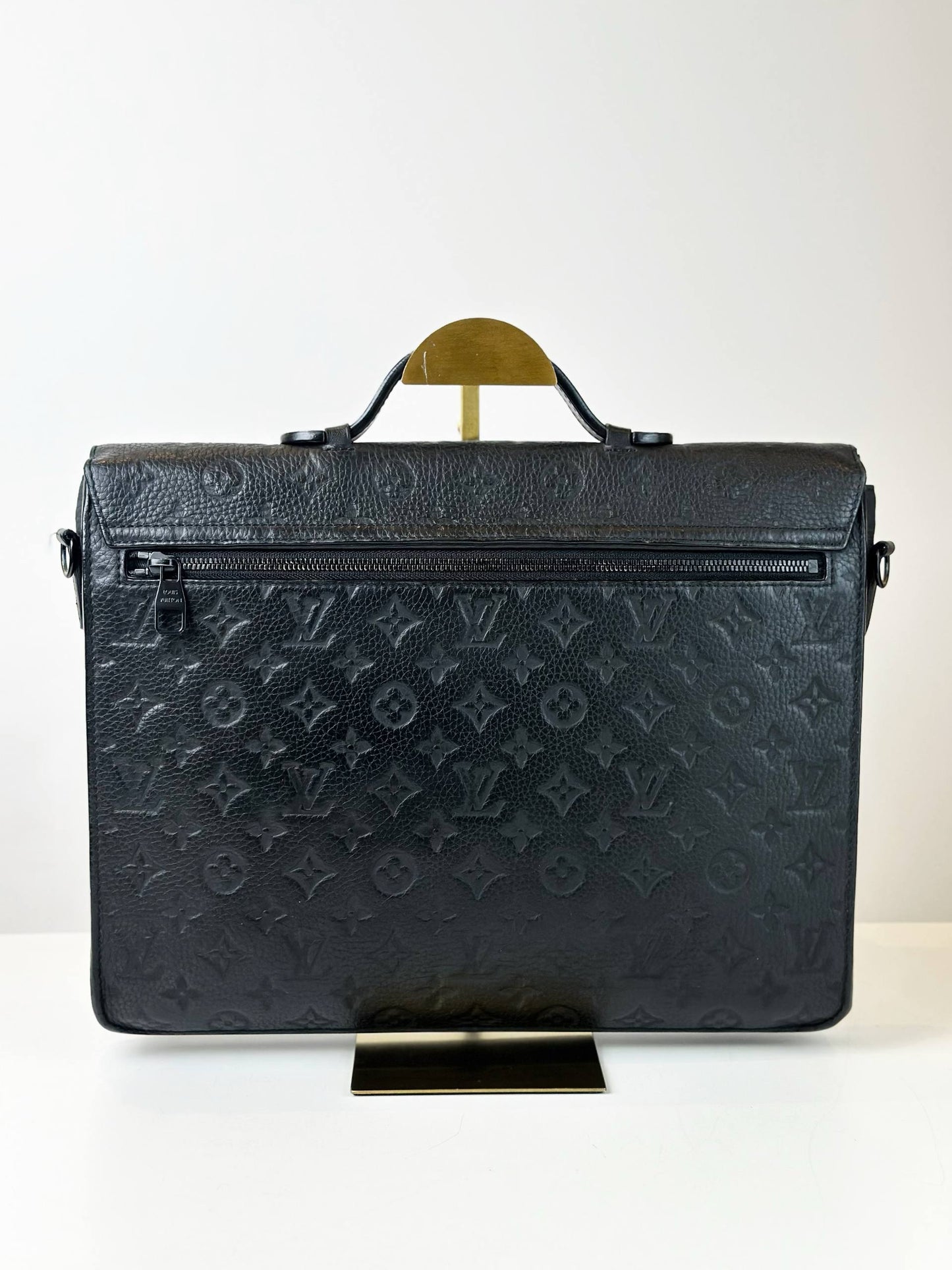 LOUIS VUITTON S-LOCK MONOGRAM TAURILLON LEATHER BLACK BRIEFCASE