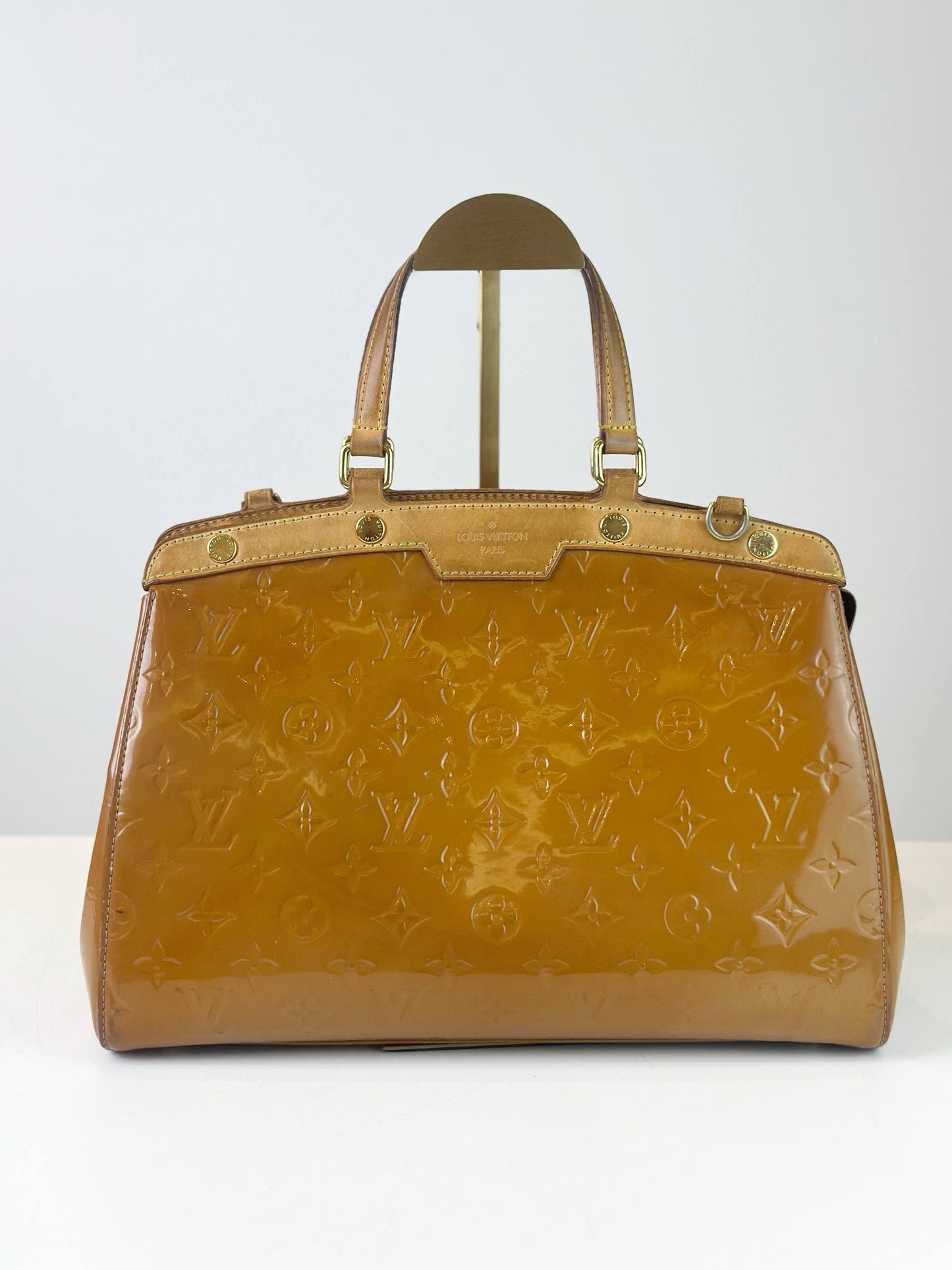 LOUIS VUITTON MM VERNIS BREA YELLOW HANDBAG