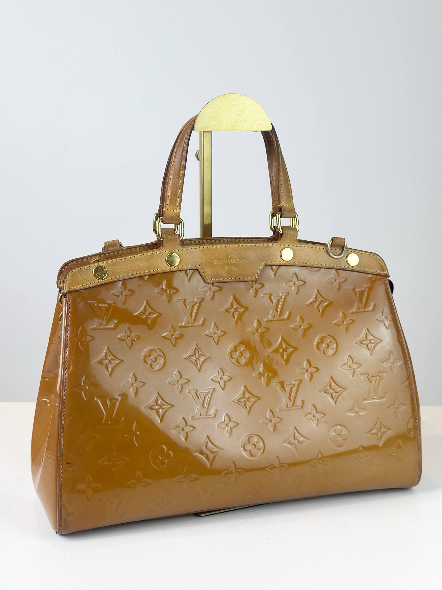 LOUIS VUITTON MM VERNIS BREA YELLOW HANDBAG