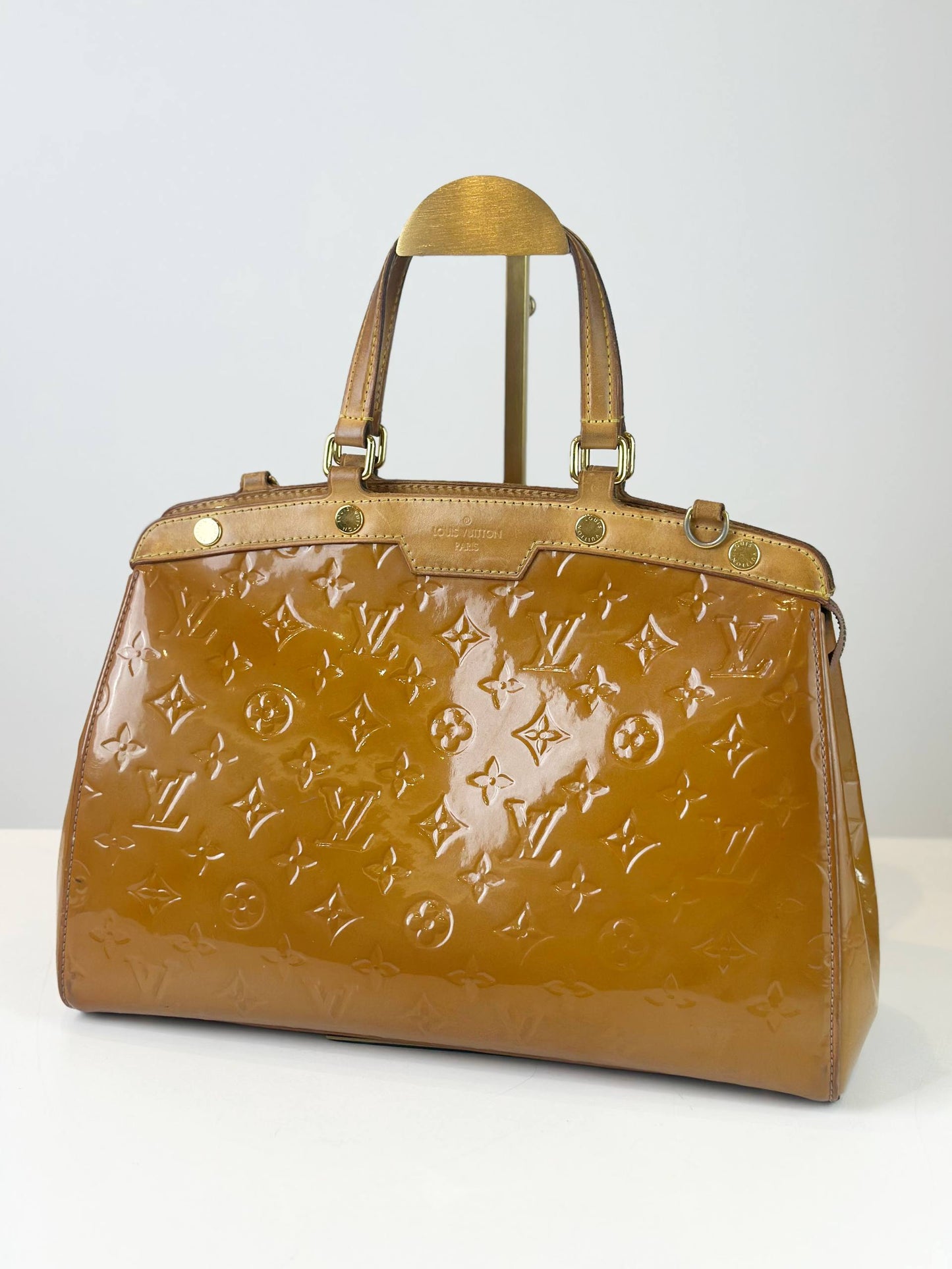LOUIS VUITTON MM VERNIS BREA YELLOW HANDBAG