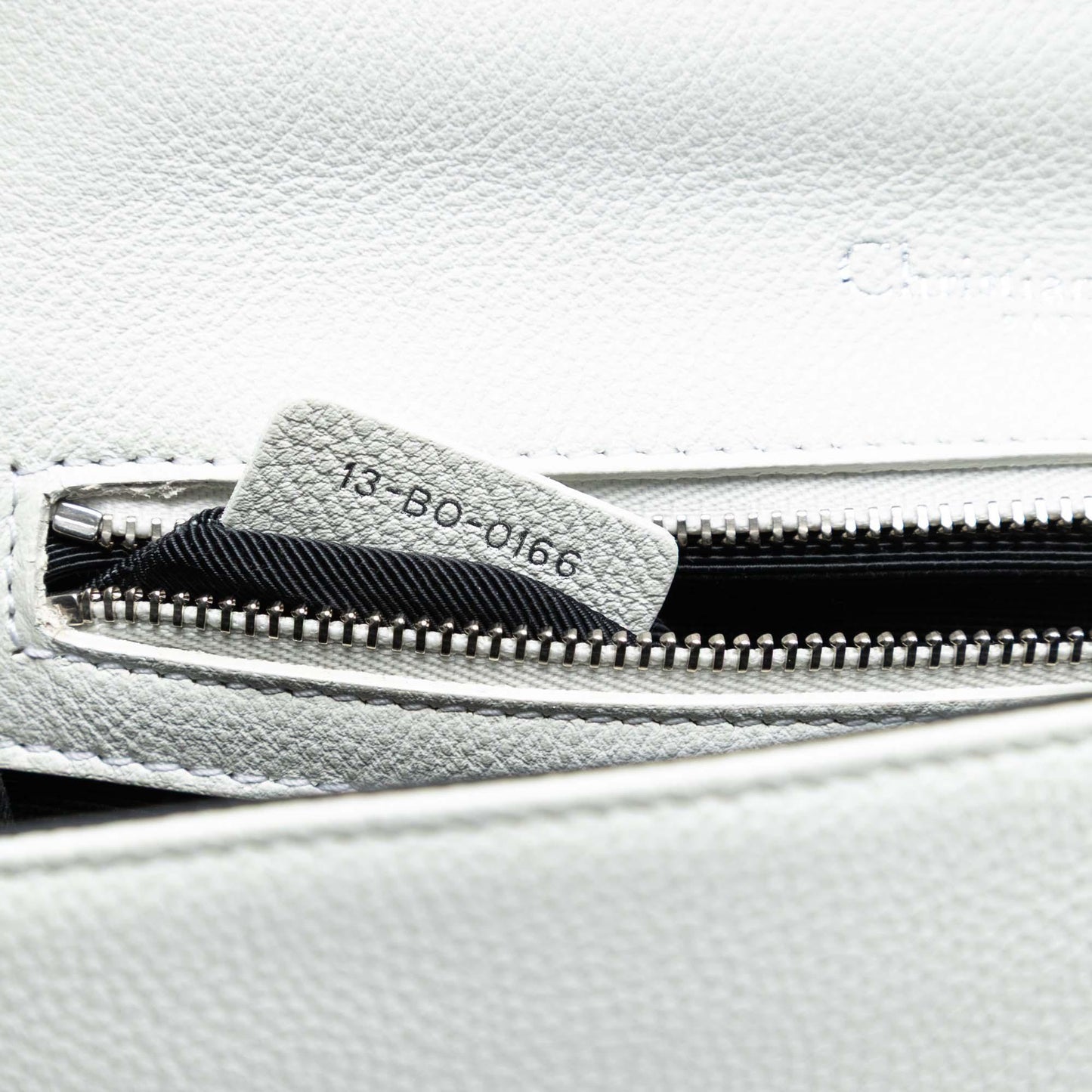 White Dior Small Grained Calfskin Diorama Flap Crossbody Bag