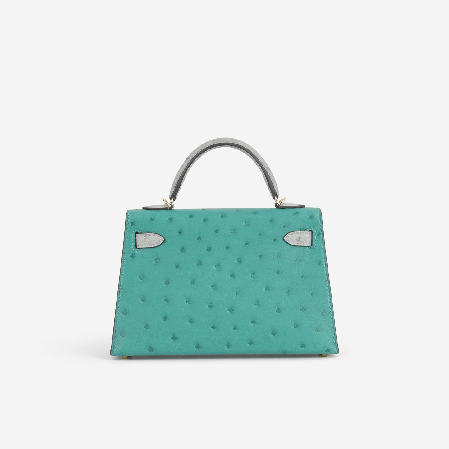 Hermès HSS Mini Kelly 20 - Vert Verone / Bleu Glacier Ostrich | Gold Hardware