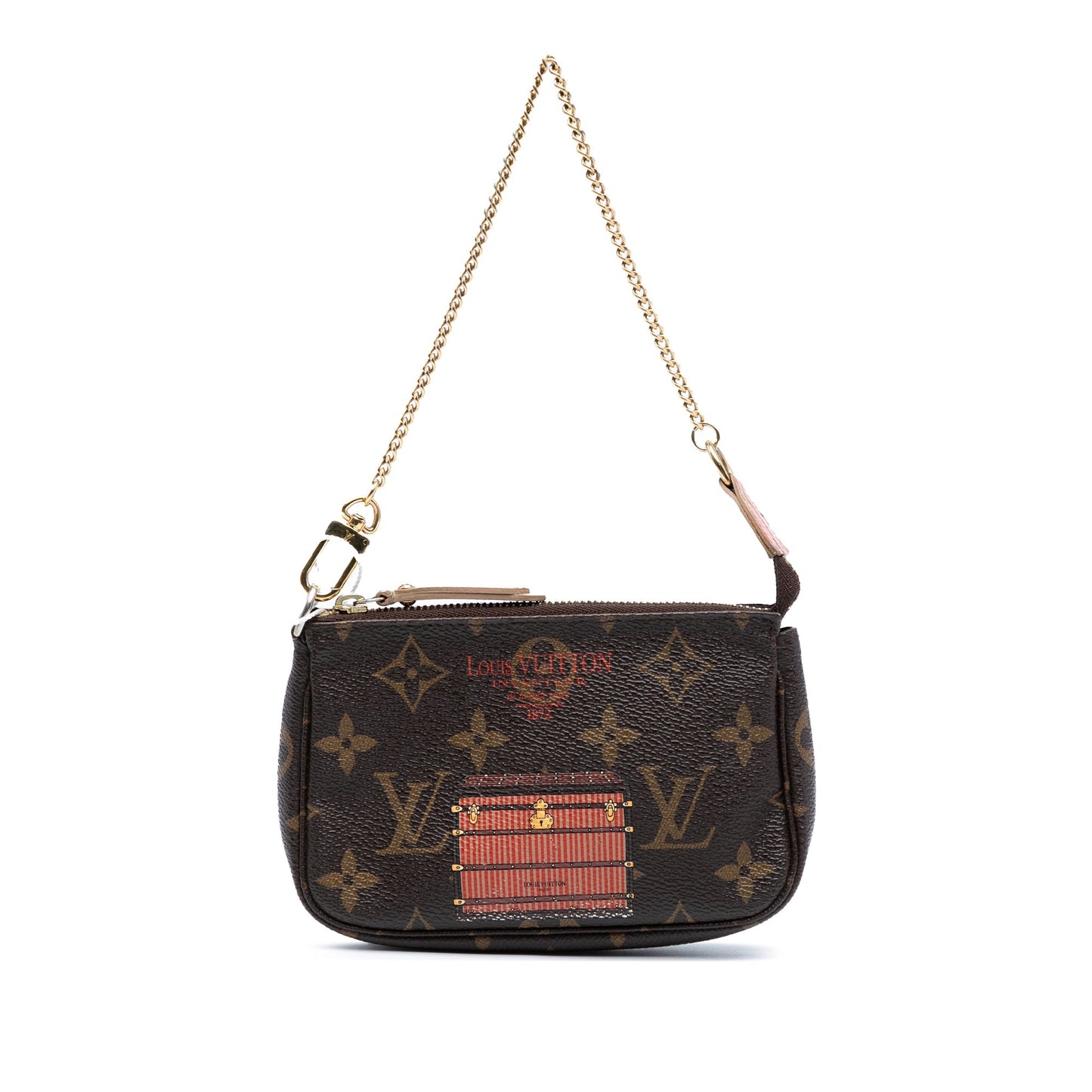 Brown Louis Vuitton Monogram Trunks and Locks Mini Pochette Accessoires Shoulder Bag