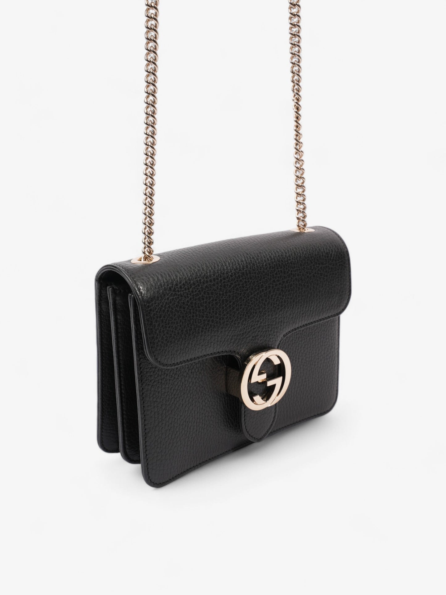 Gucci Interlocking G Flap Black Leather Small