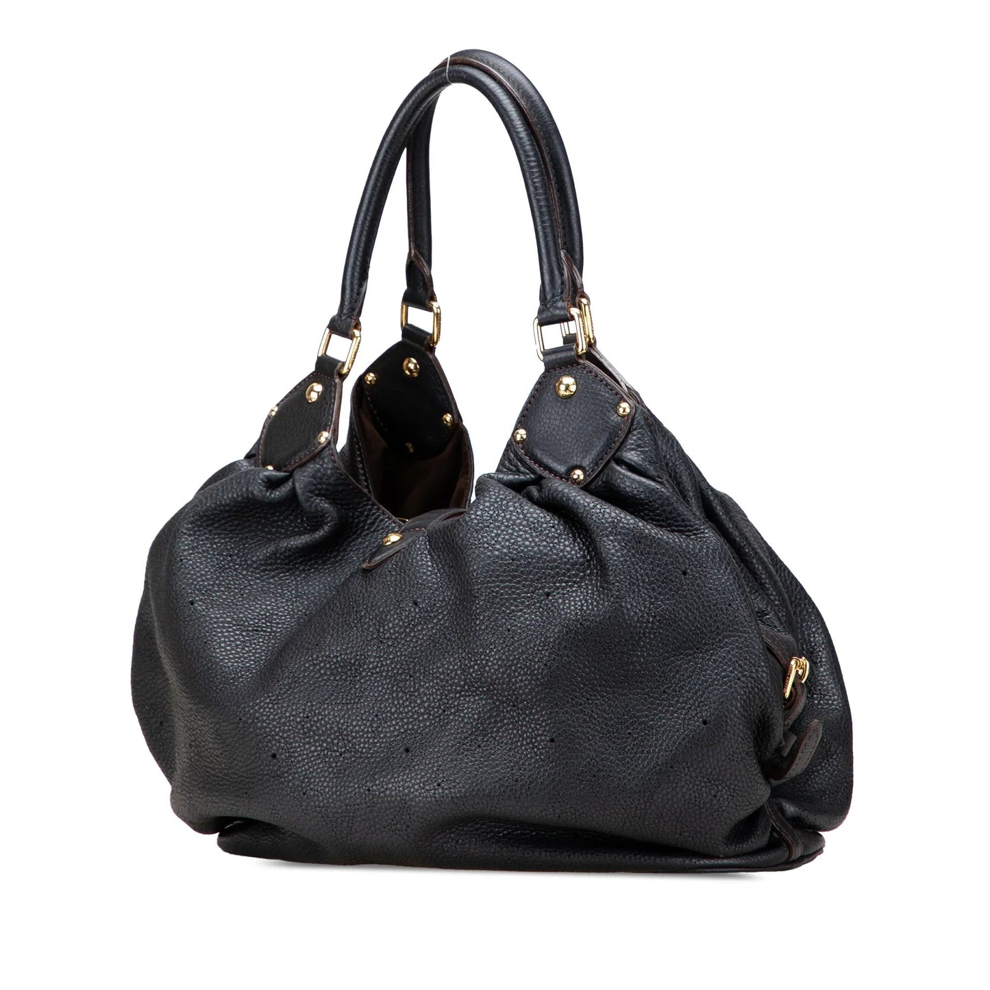 Black Louis Vuitton Monogram Mahina L Hobo Bag