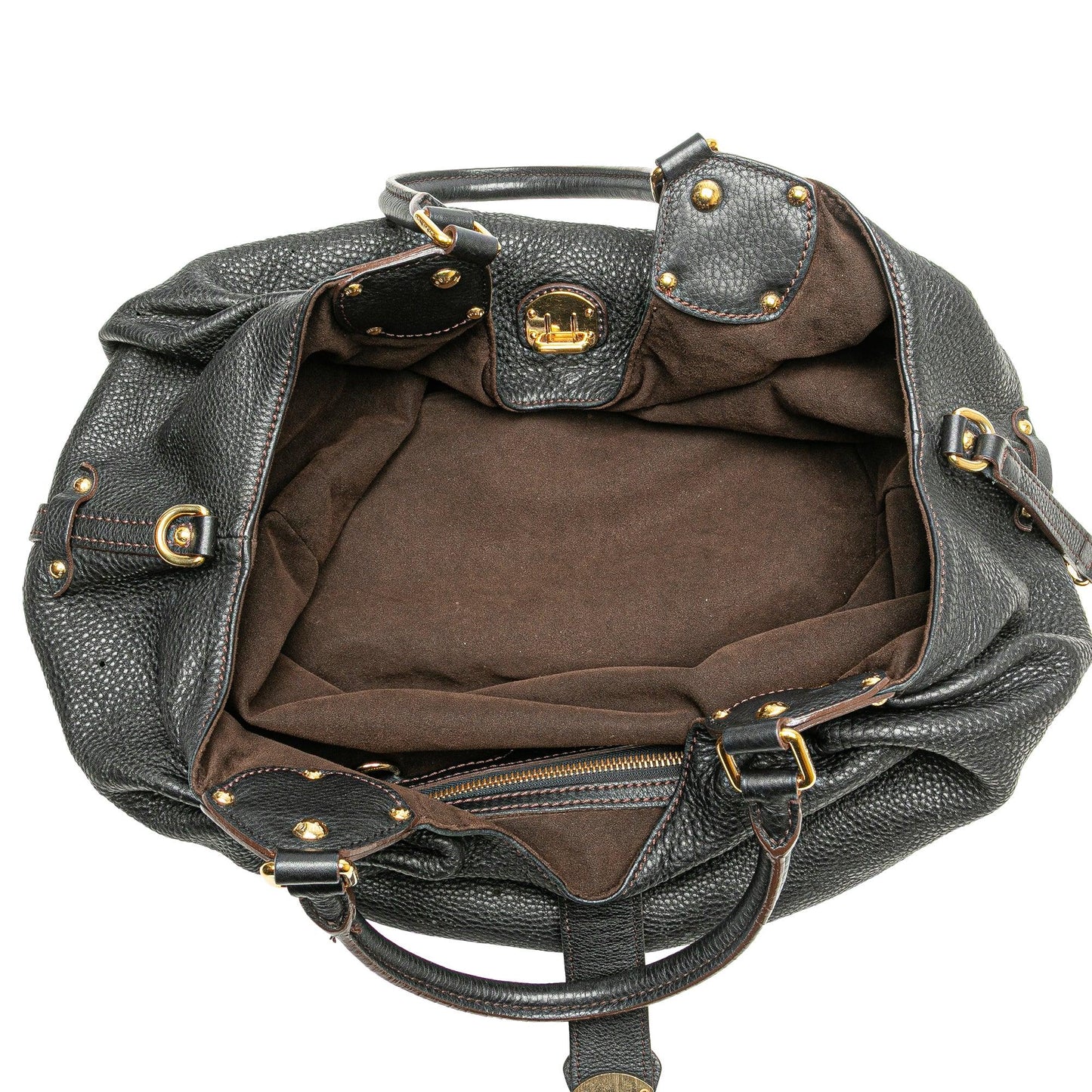 Black Louis Vuitton Monogram Mahina L Hobo Bag