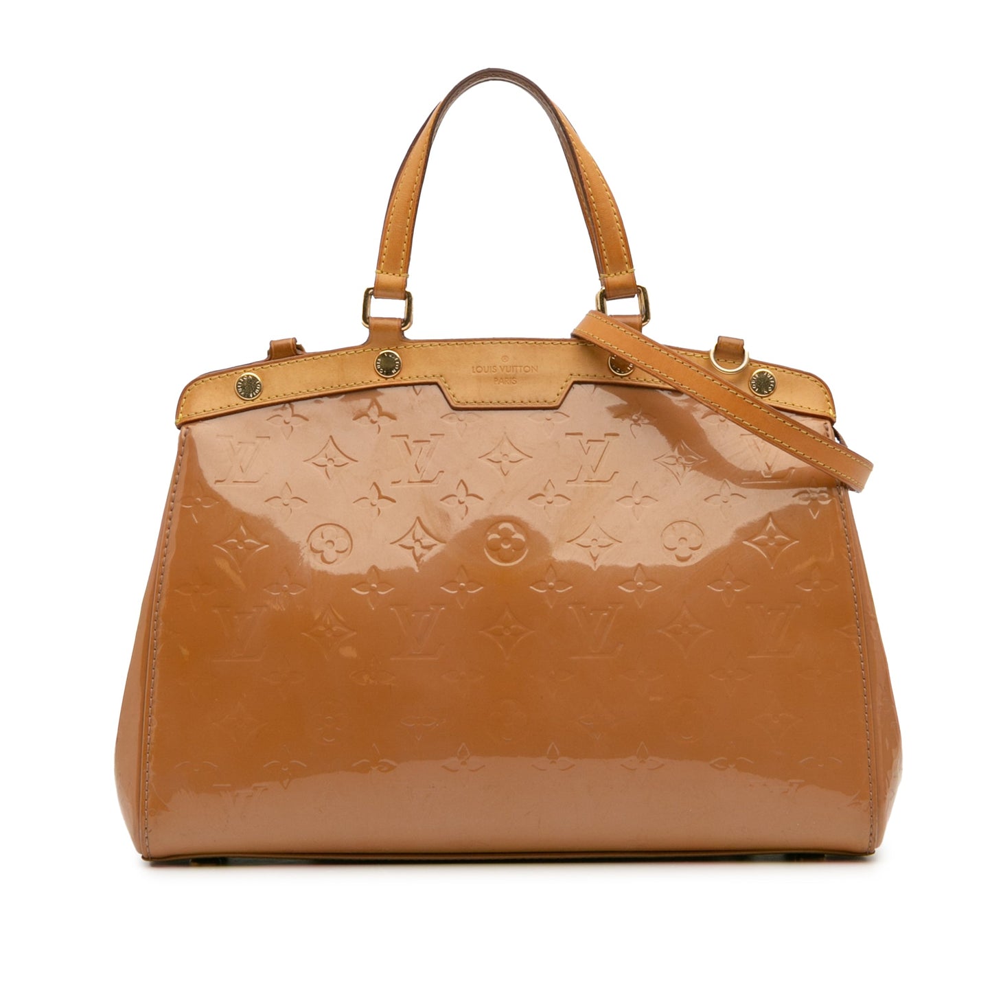Brown Louis Vuitton Monogram Vernis Brea MM Satchel