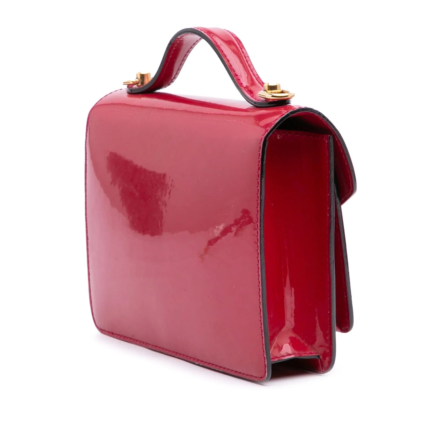 Red Louis Vuitton Monogram Vernis Monceau BB Satchel