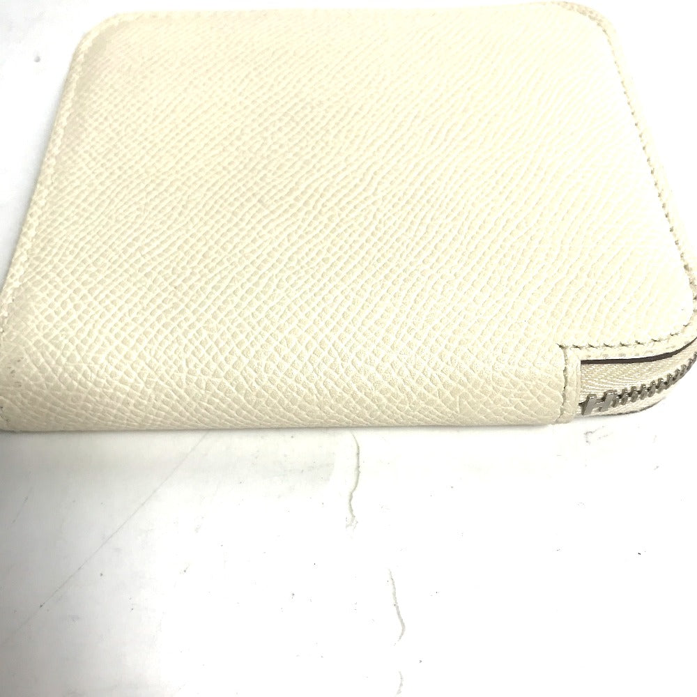 HERMES Coin case Epsom white Silk In Coin Pocket Compact Wallet Azap compact Women