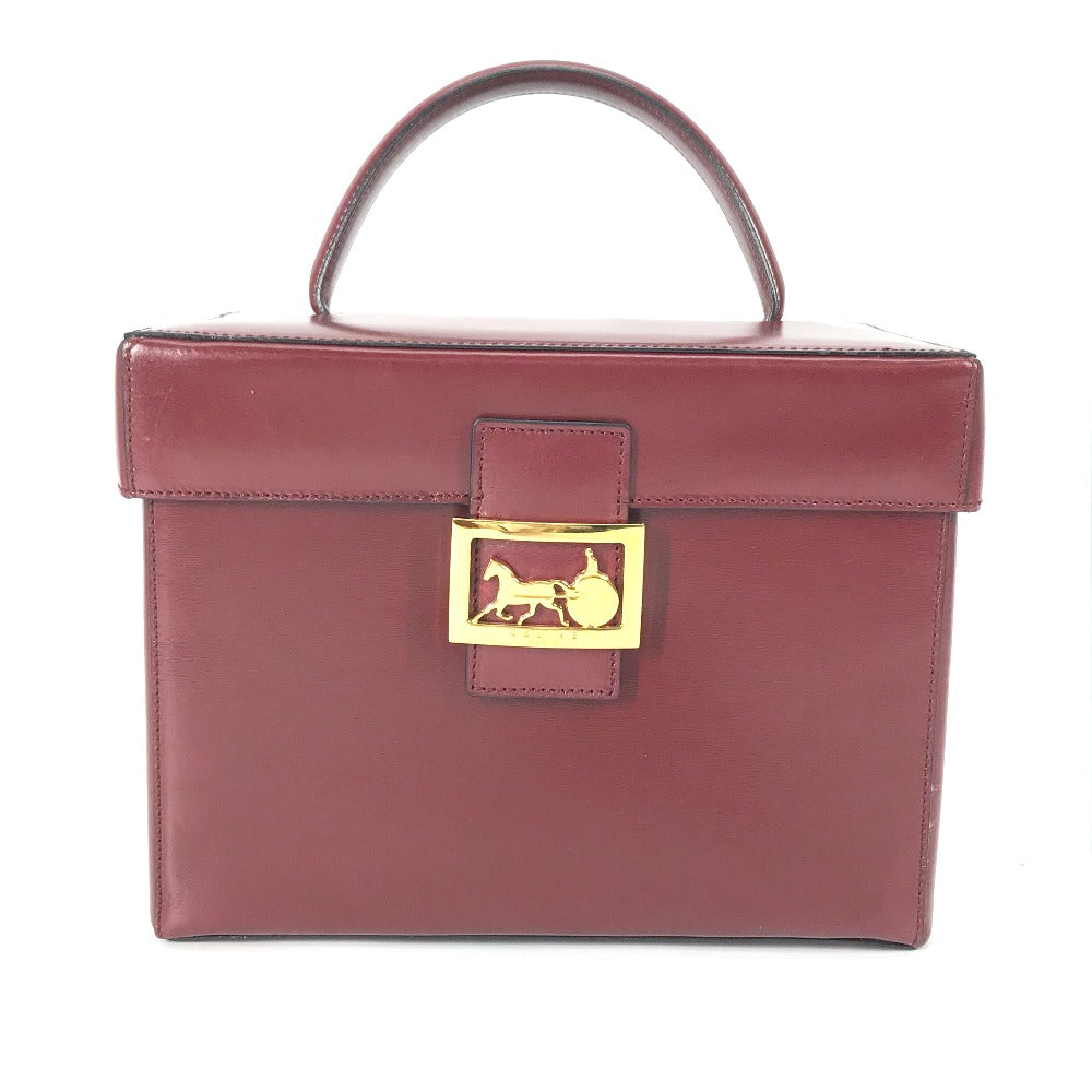 CELINE Handbag leather Bordeauxtype vintage Vanity Carriage Metal Women