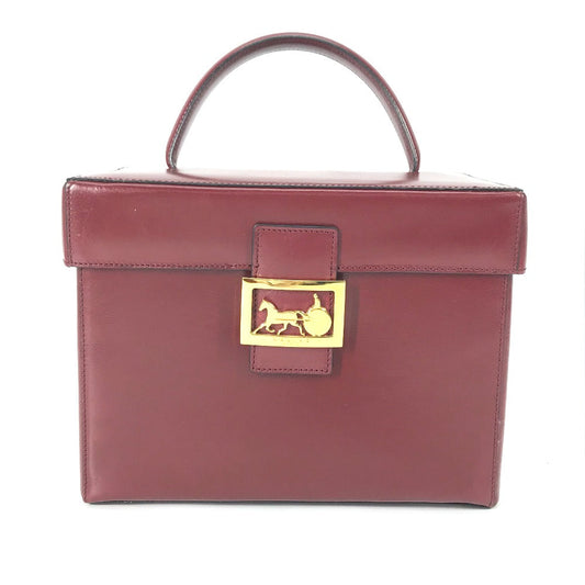 CELINE Handbag leather Bordeauxtype vintage Vanity Carriage Metal Women