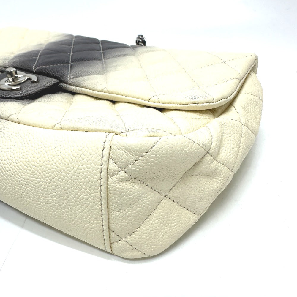 CHANEL Shoulder Bag Caviar skin White type CC COCO Mark Matrasse quilting