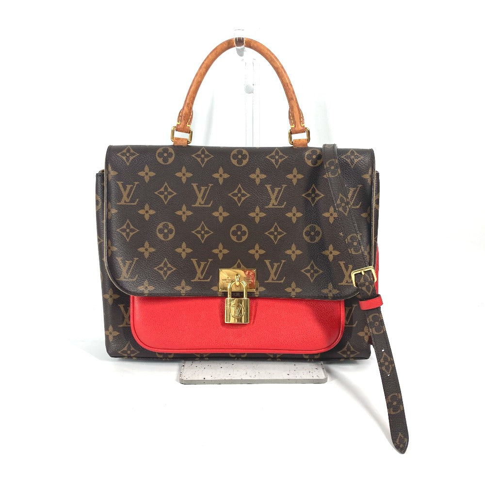 LOUIS VUITTON Handbag Monogram canvas, leather Red Monogram Marignan Women