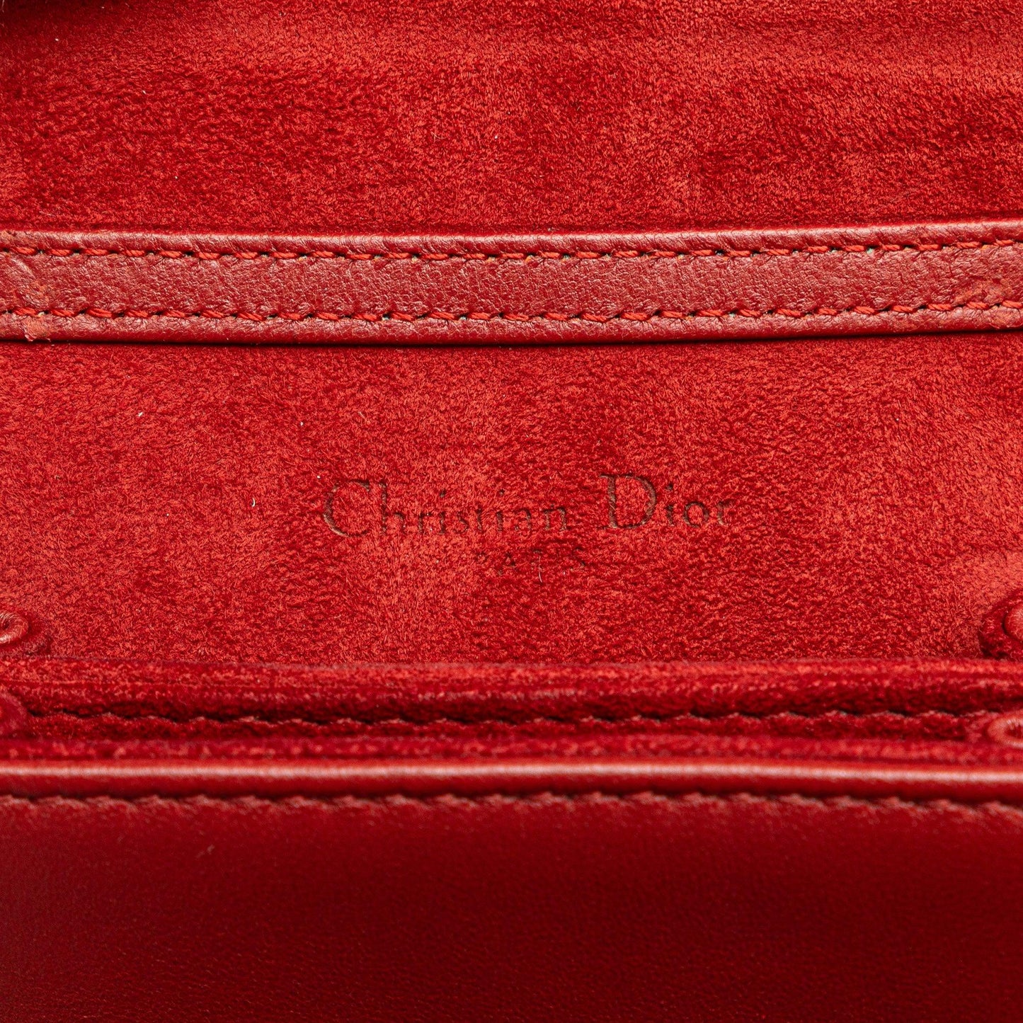 Red Dior Studded Lambskin Vertical Diorama Crossbody