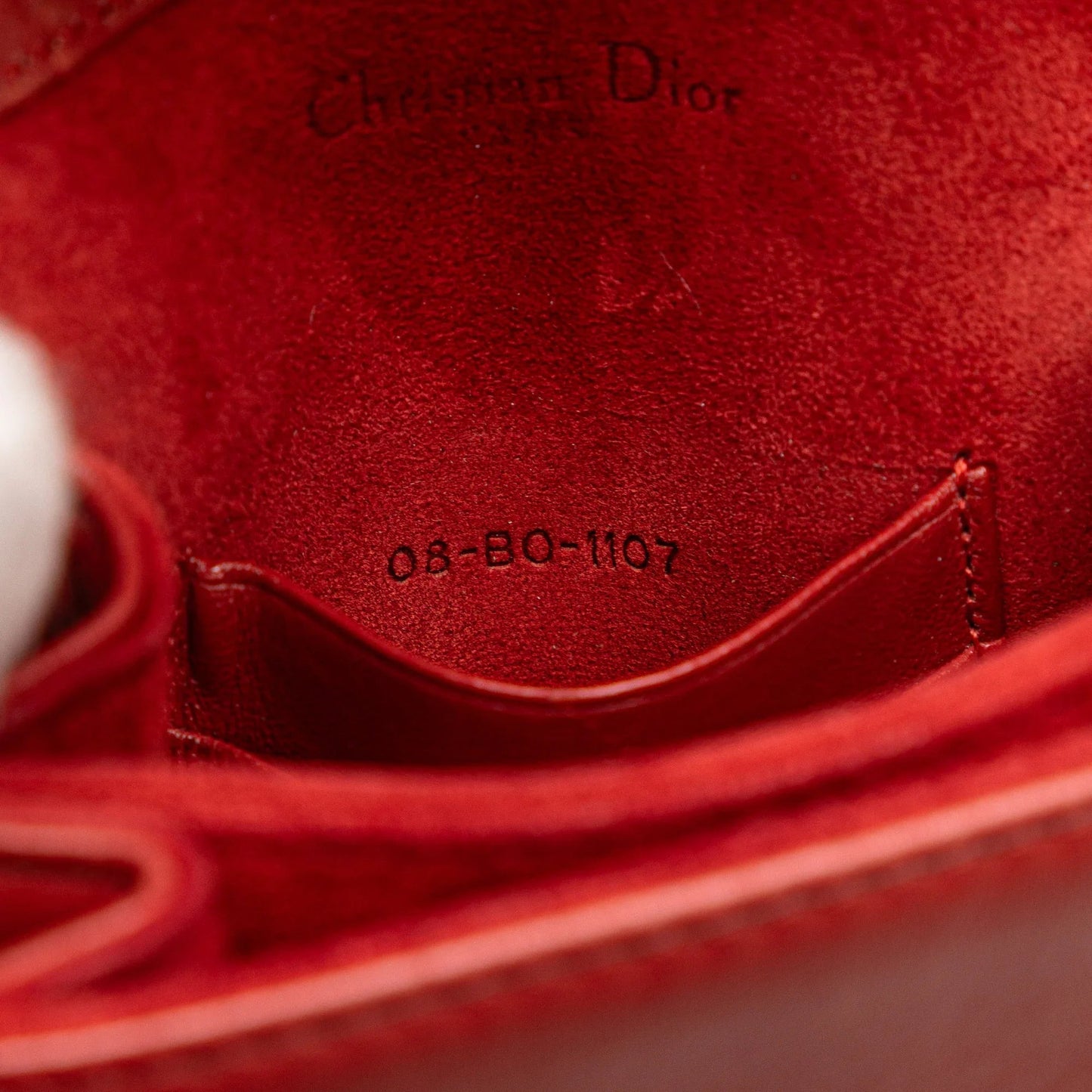 Red Dior Studded Lambskin Vertical Diorama Crossbody