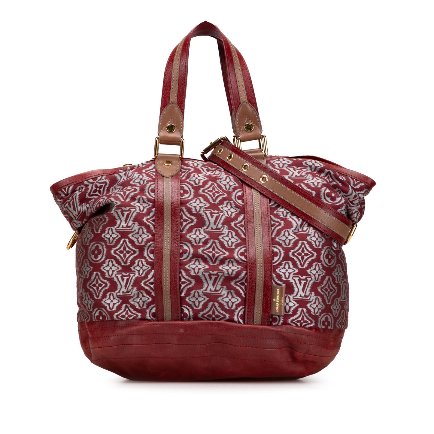 Red Louis Vuitton Limited Edition Monogram Jacquard Aviator Satchel