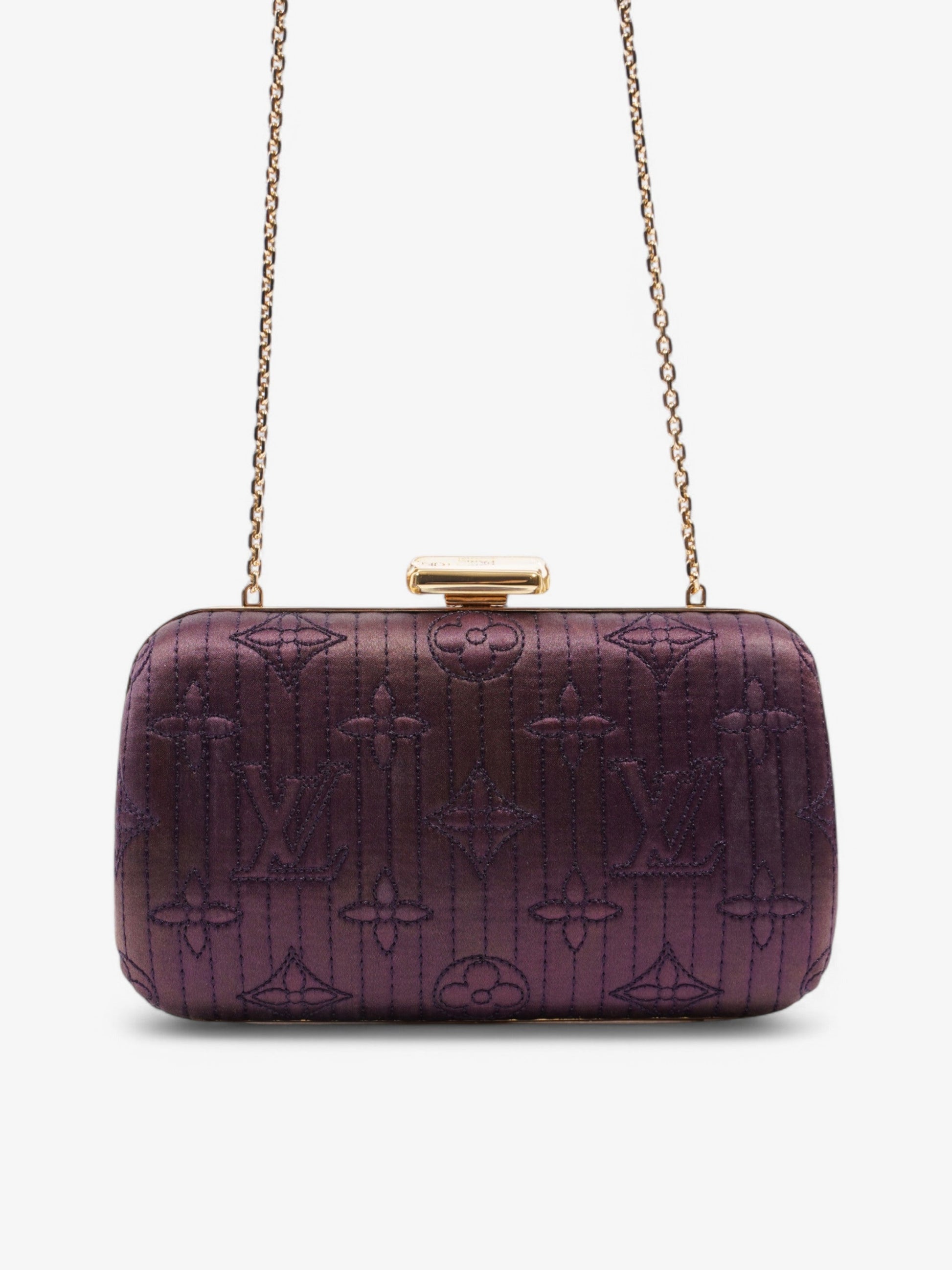 Louis Vuitton Motard Minaudiere Clutch Bag Purple Silk