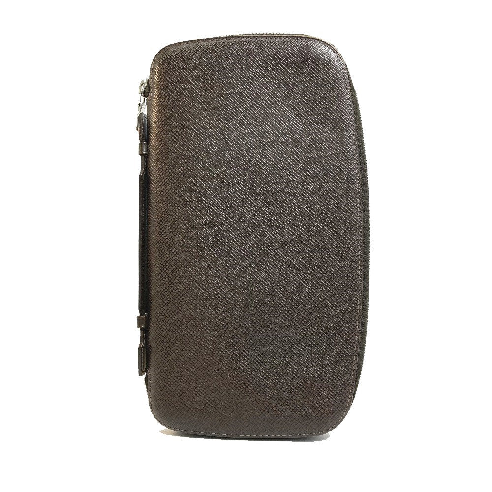 LOUIS VUITTON Travel case Taiga Leather Dark brown Taiga Organizer Atoll mens