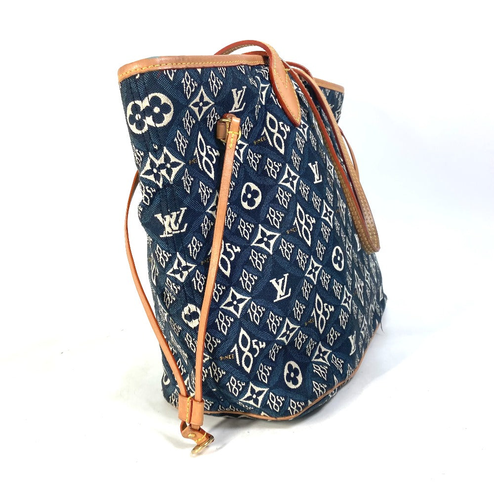 LOUIS VUITTON Tote Bag Jacquard Navy Monogram jacquard pouch included Neverfull MM Women
