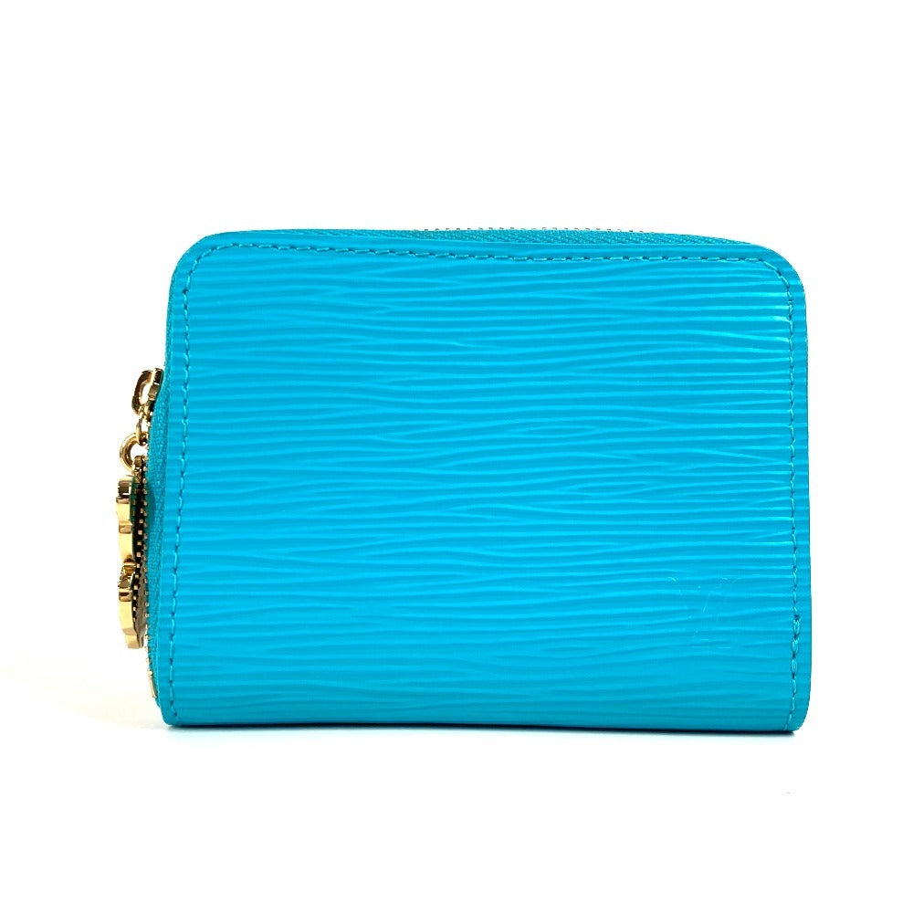LOUIS VUITTON Coin case M14145 Epi Leather blue LVxTM Takashi Murakami Episode Zip around purse