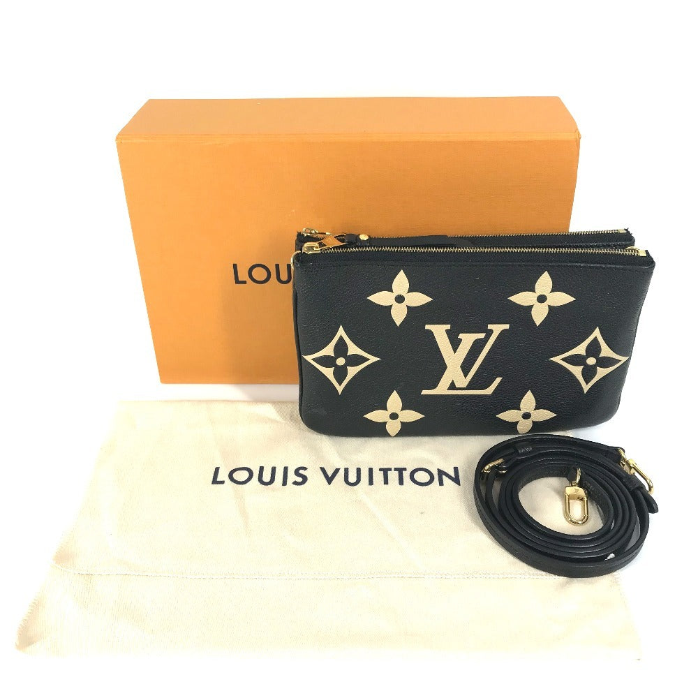 LOUIS VUITTON Shoulder Bag M80787 Monogram Ann Platt Leather black Bicolor Monogram Empreinte Pochette double zip