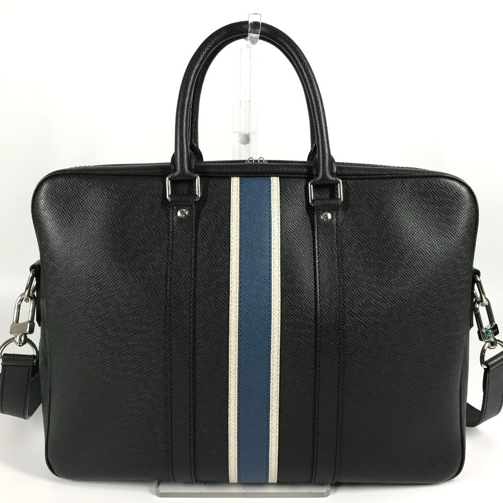 LOUIS VUITTON Business bag M34418 Taiga Leather black Taiga Porto Documan Vowayaju PDV