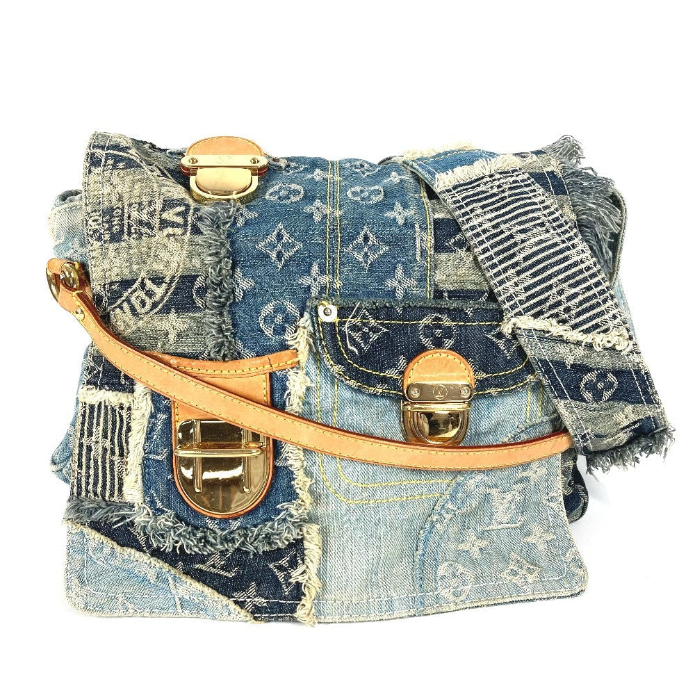 LOUIS VUITTON Shoulder Bag M95374 Monogram denim canvas blue Monogram denim Patchwork Posty
