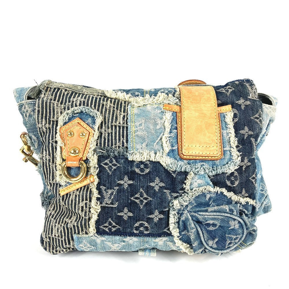 LOUIS VUITTON Shoulder Bag M95374 Monogram denim canvas blue Monogram denim Patchwork Posty