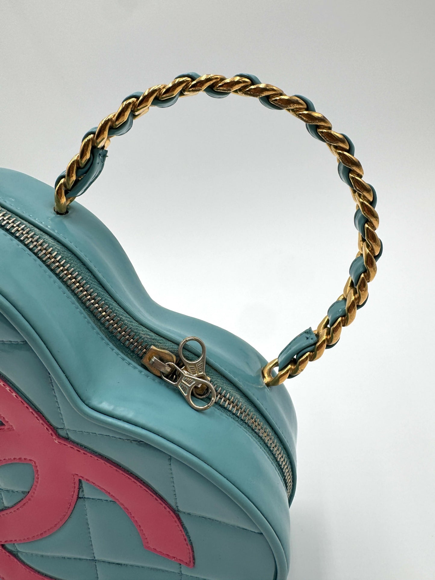 Chanel 1995  Barbie Blue & Pink Heart Vanity Bag