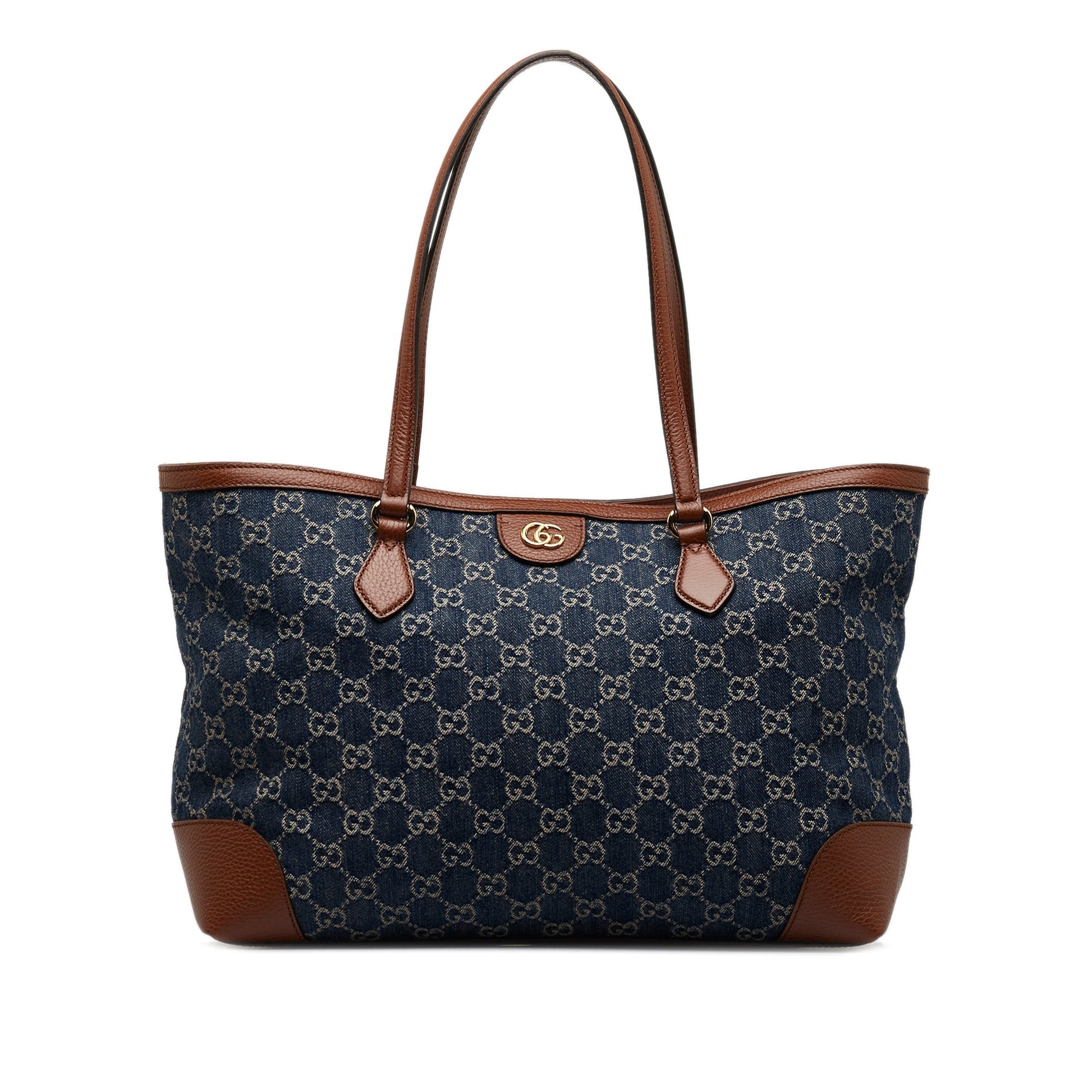 Gucci Ophidia Blue Leather Denim Tote