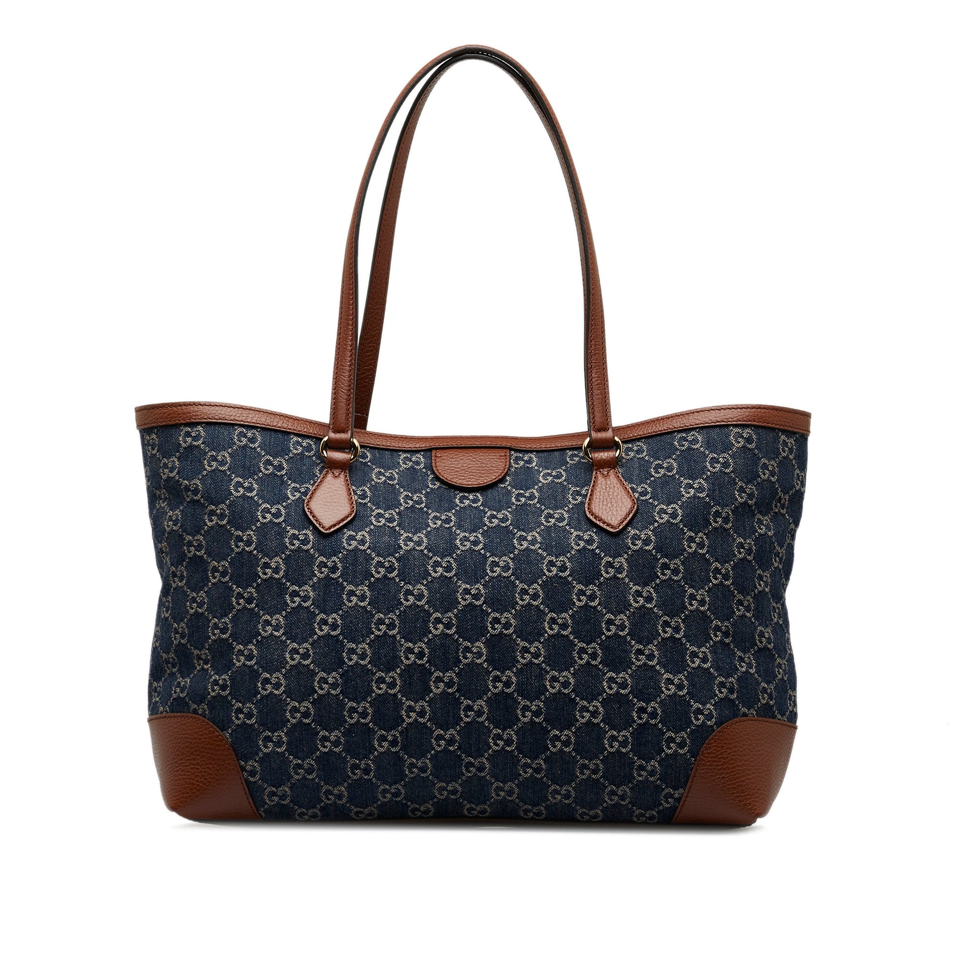 Gucci Ophidia Blue Leather Denim Tote