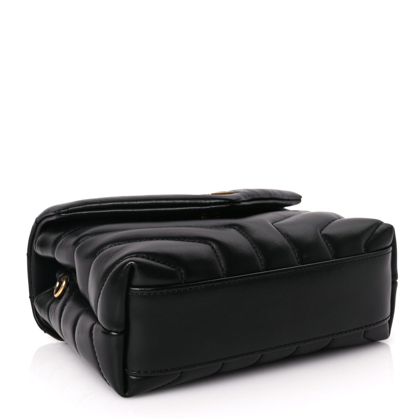 Saint Laurent Calfskin Y Quilted Monogram Toy Loulou Crossbody Bag Black