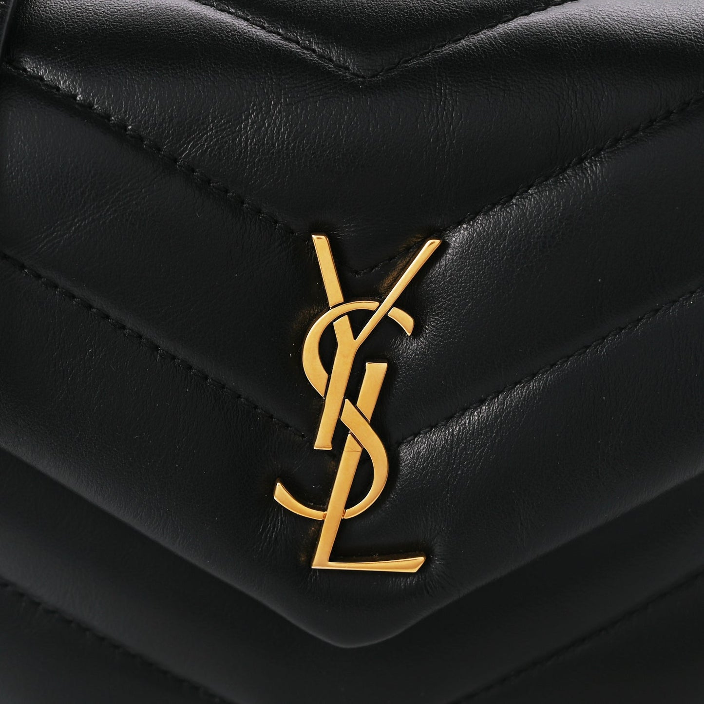 Saint Laurent Calfskin Y Quilted Monogram Toy Loulou Crossbody Bag Black