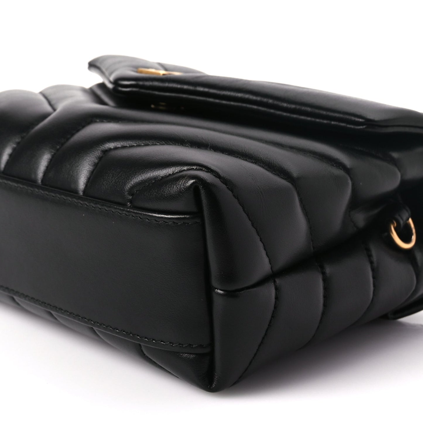 Saint Laurent Calfskin Y Quilted Monogram Toy Loulou Crossbody Bag Black