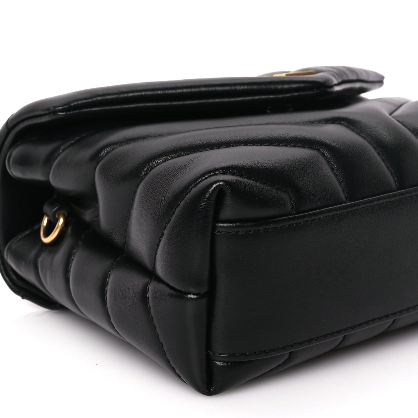 Saint Laurent Calfskin Y Quilted Monogram Toy Loulou Crossbody Bag Black